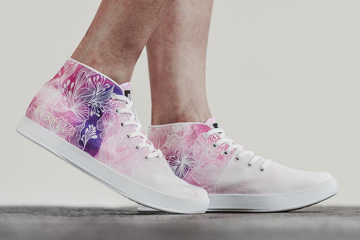 Nobull Canvas Mid Women's Trainers Pink White | Australia (NG4986)